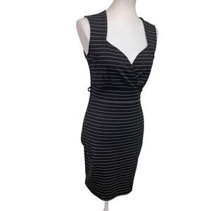 Dots Womens Medium Pin Striped Sweetheart Neckline Bodycon Dress w New Belt